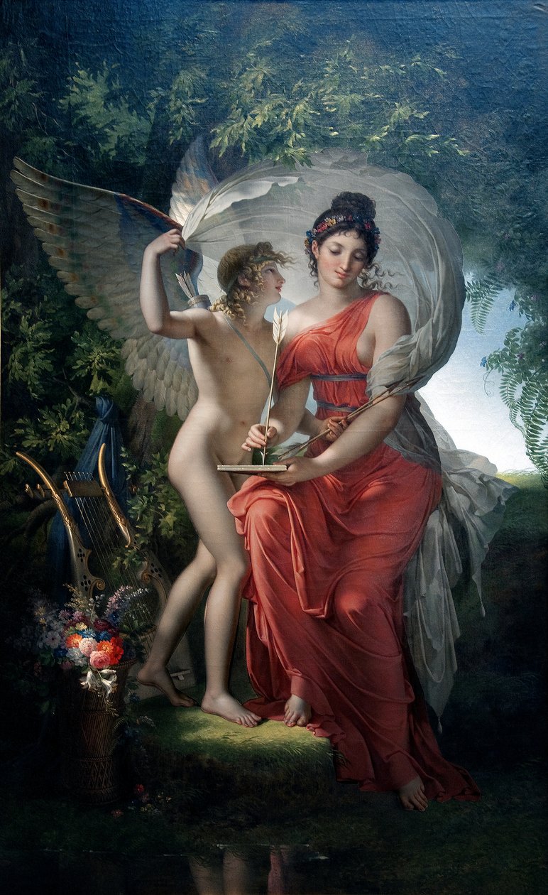 Erato, Musa della poesia lirica da Charles Meynier