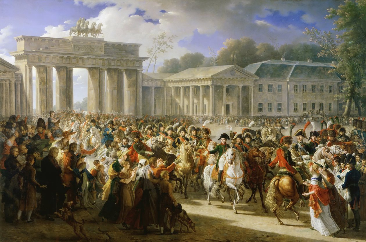 Francese: Entrée de Napoléon à Berlin. 27 octobre 1806 Entrata di Napoleone I a Berlino, 27 ottobre 1806 da Charles Meynier