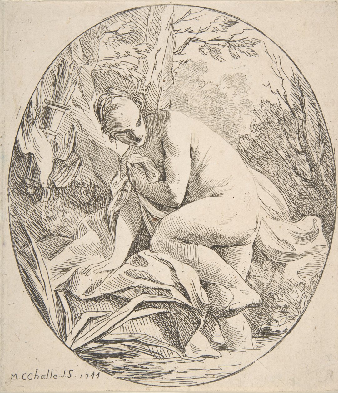 Diana al bagno da Charles Michel Ange Challe