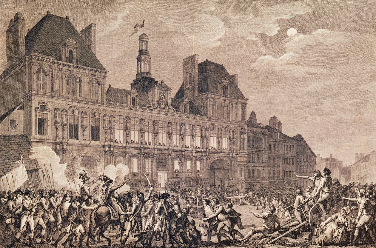 Robespierre, Saint-Just, Couthon e Hanriot che si rifugiano nell