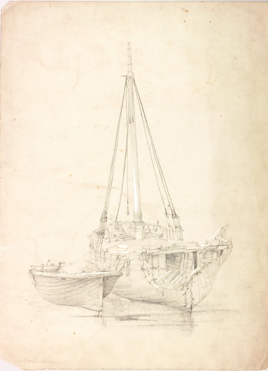 Vecchia barca da pesca e barchetta da Charles Napier Hemy