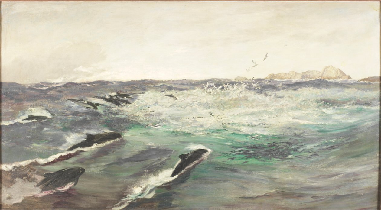 Focene che inseguono sgombri da Charles Napier Hemy