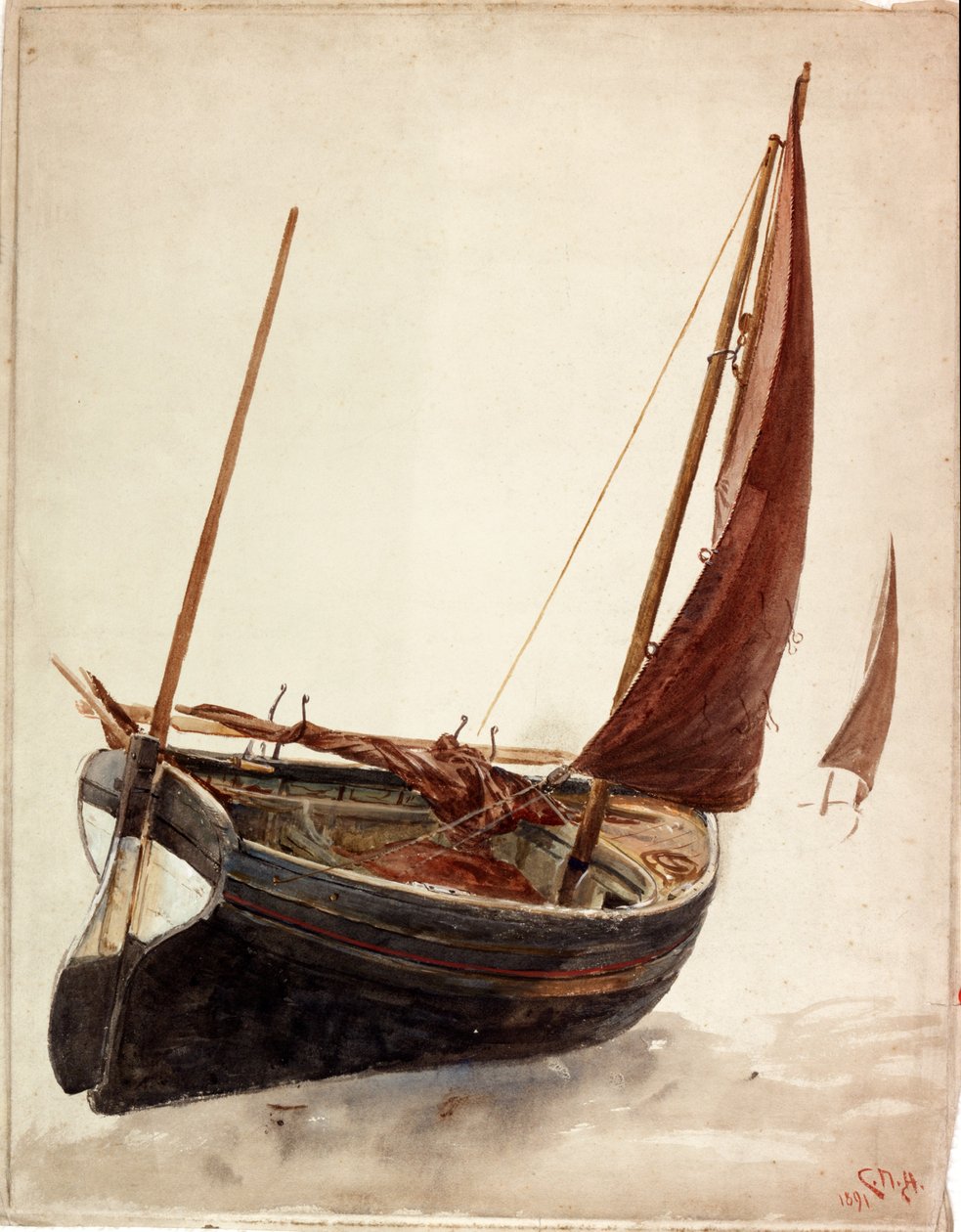 Studio di una barca da Charles Napier Hemy
