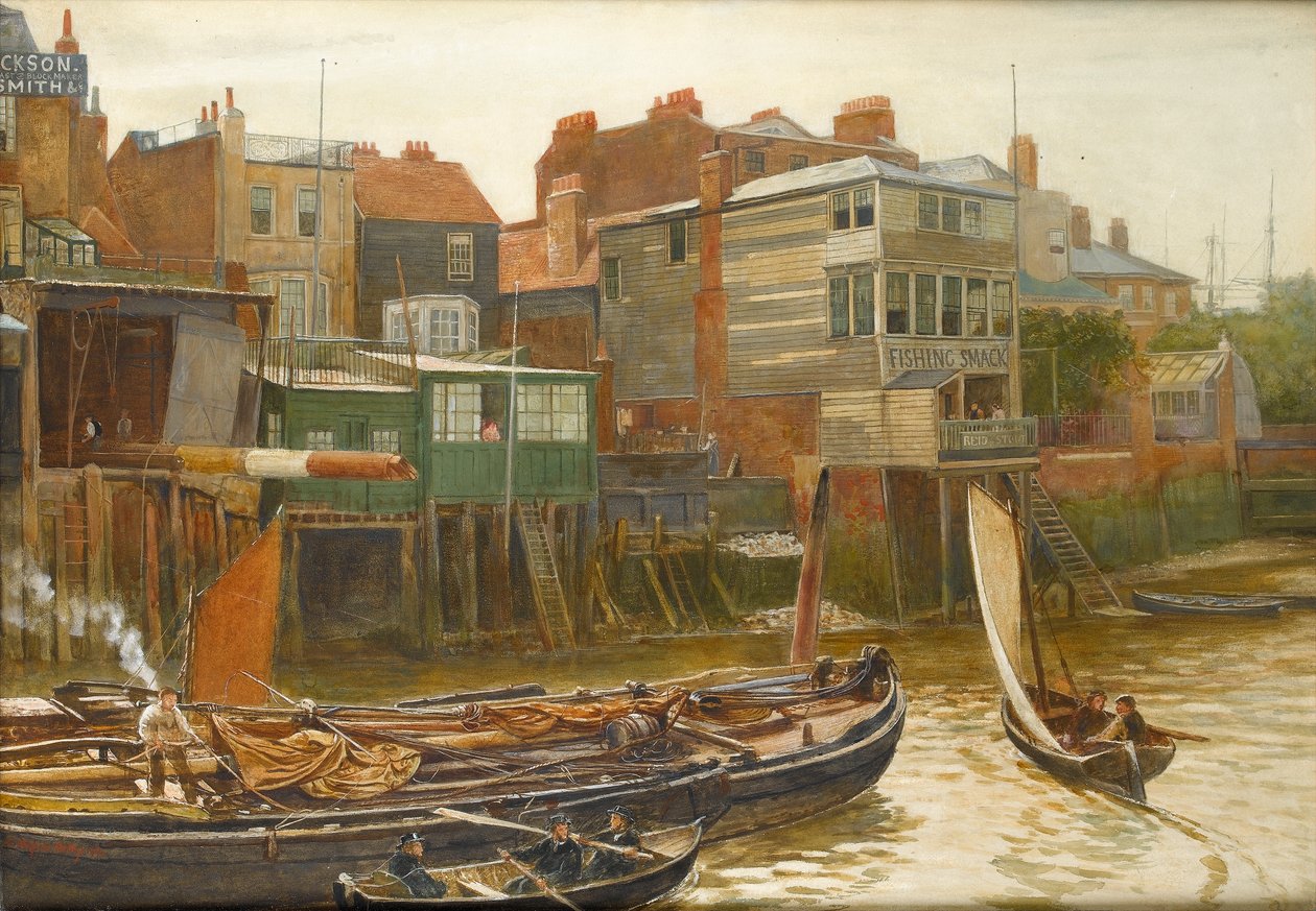 Il Tamigi a Cold Harbour, Blackwall, 1896 da Charles Napier Hemy