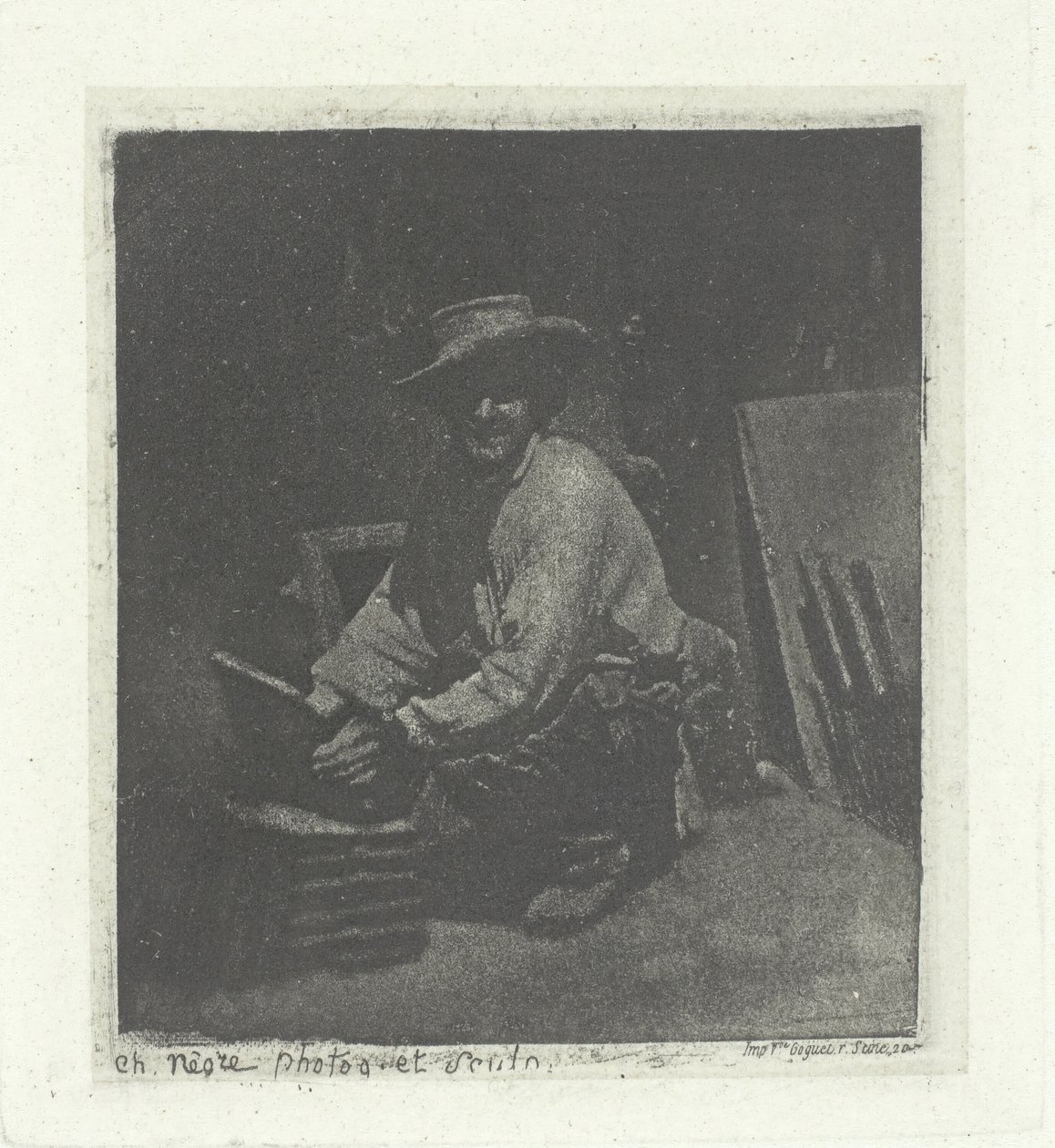 Muratore inginocchiato, febbraio-marzo 1854, stampato 1982 da Charles Nègre