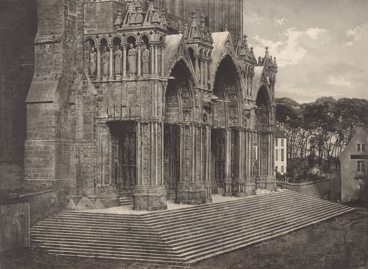 Planche XII Cattedrale di Chartres, Portico del Sud da Charles Nègre