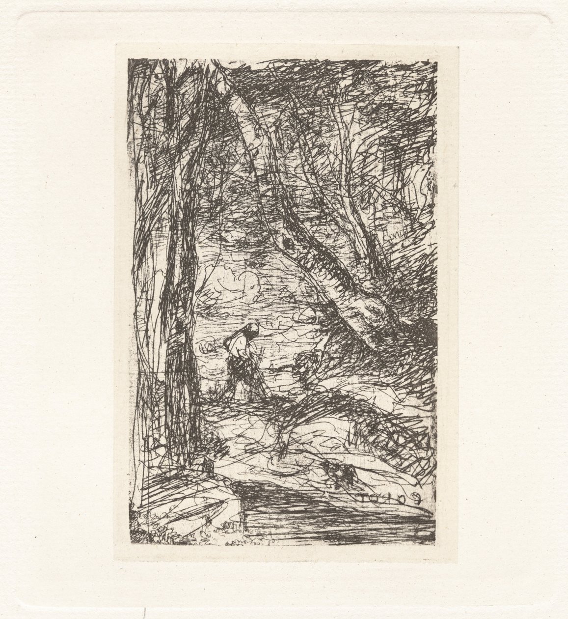 Planche XI – Le Bûcheron (Plate XI – The Woodcutter),c. 1857 (print) da Charles Nègre