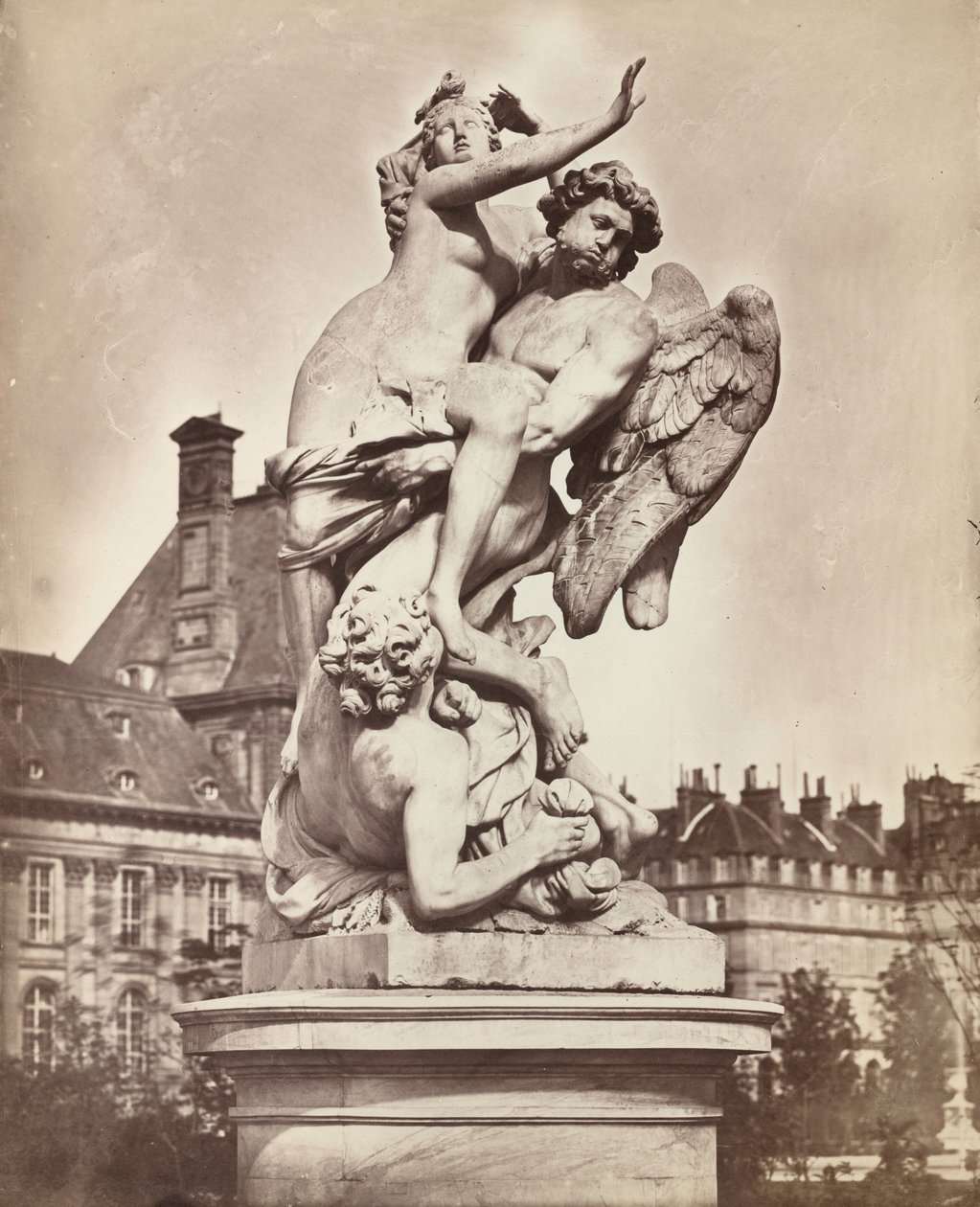 Statua delle Tuileries: G. Marsy e A. Flamen: Borea che rapisce Orythia, 1859 (foto) da Charles Nègre