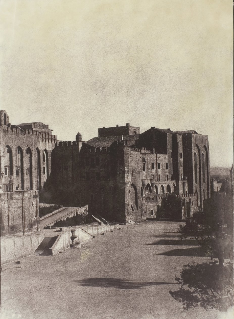 Il Palazzo dei Papi, Avignone, c. 1851, stampato 1970 da Charles Nègre