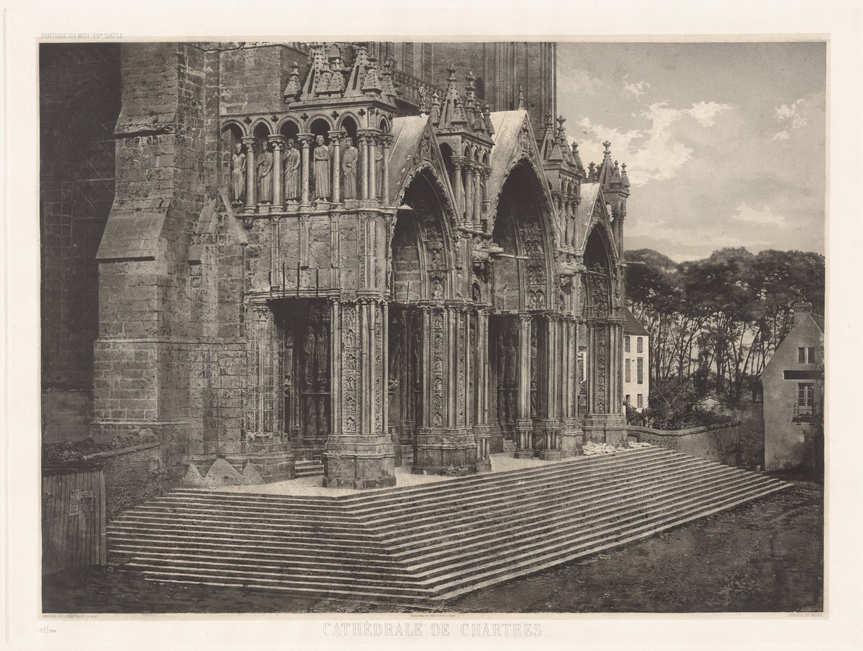 Planche XII – Cathédrale de Chartres, Portique du Midi da Charles Nègre, André Jammes