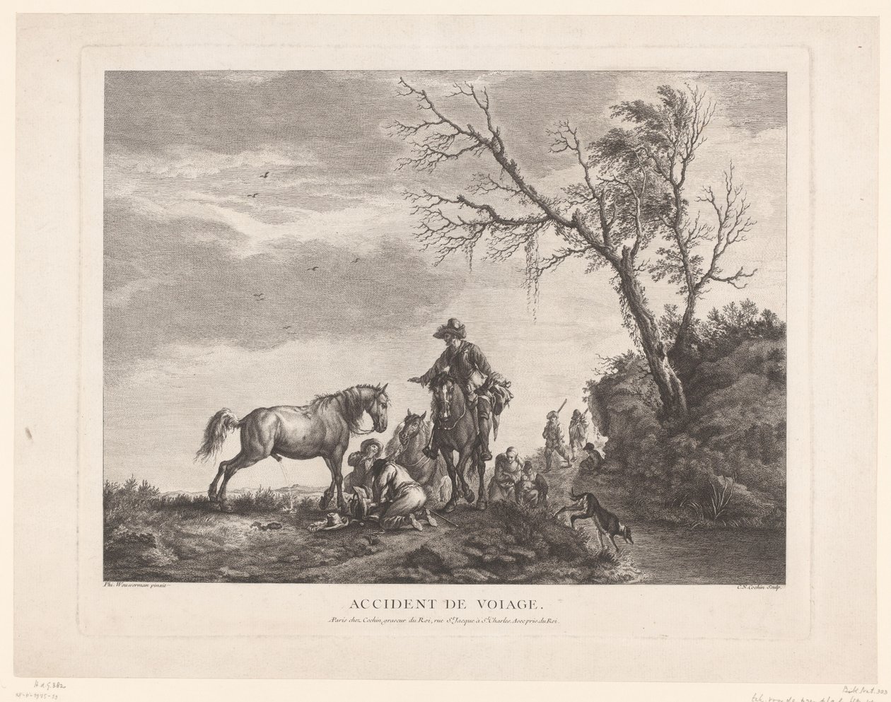 Viaggiatori durante una sosta da Charles Nicolas Cochin (II)