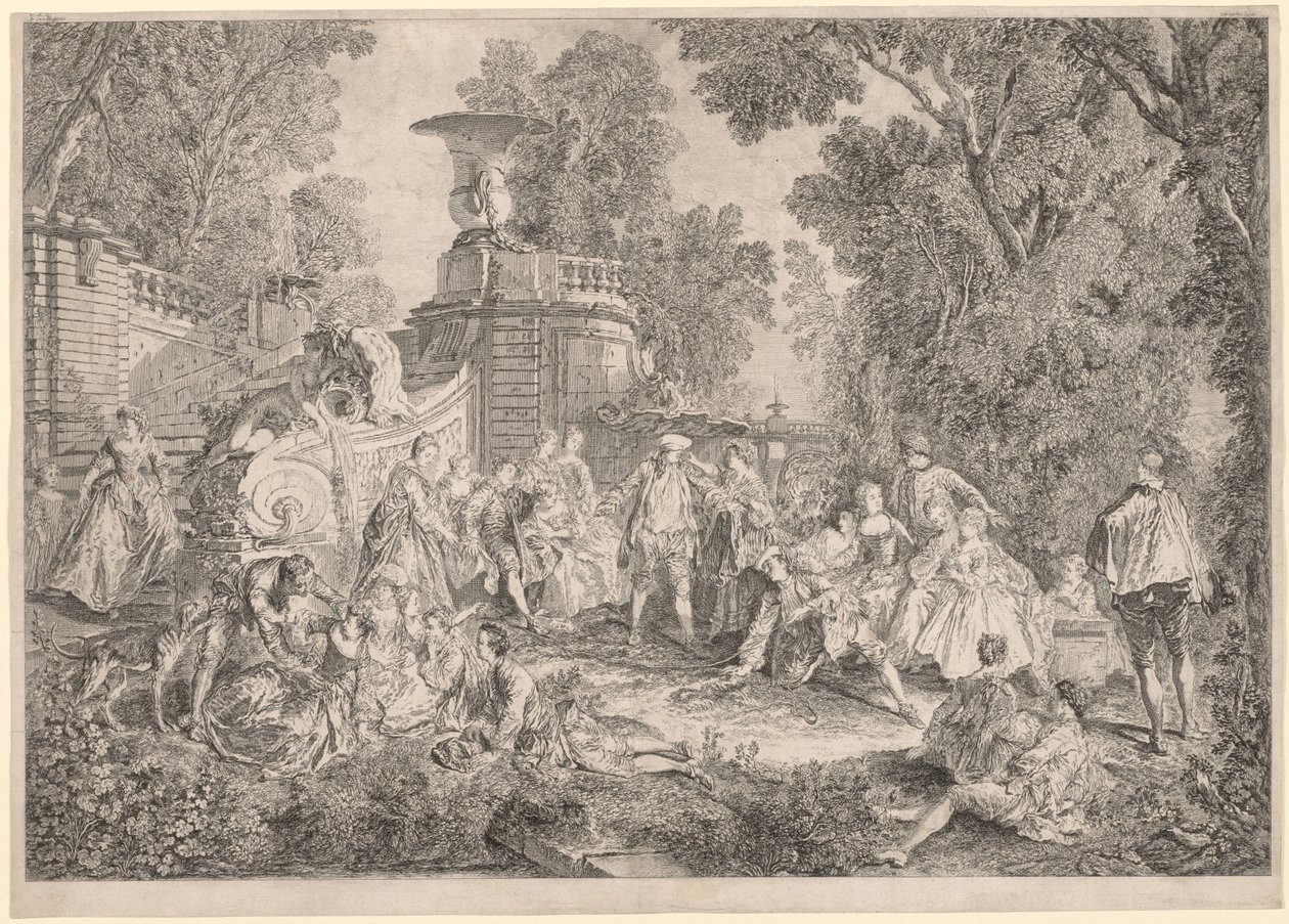 Il gioco del cecco, 1739 da Charles Nicolas Cochin