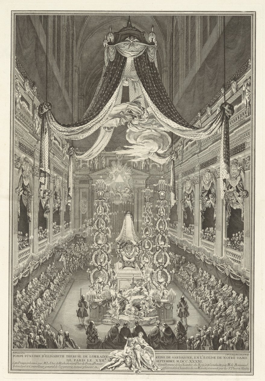Pompe funebri di Élisabeth Thérèse de Lorraine da Charles Nicolas Cochin II