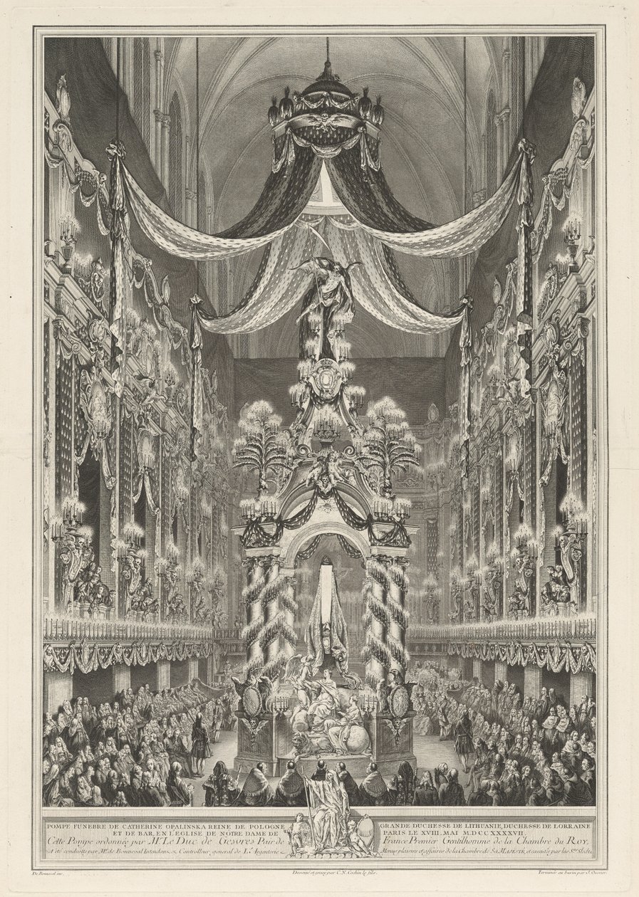 Pompe funebri di Caterina Opalinska da Charles Nicolas Cochin II