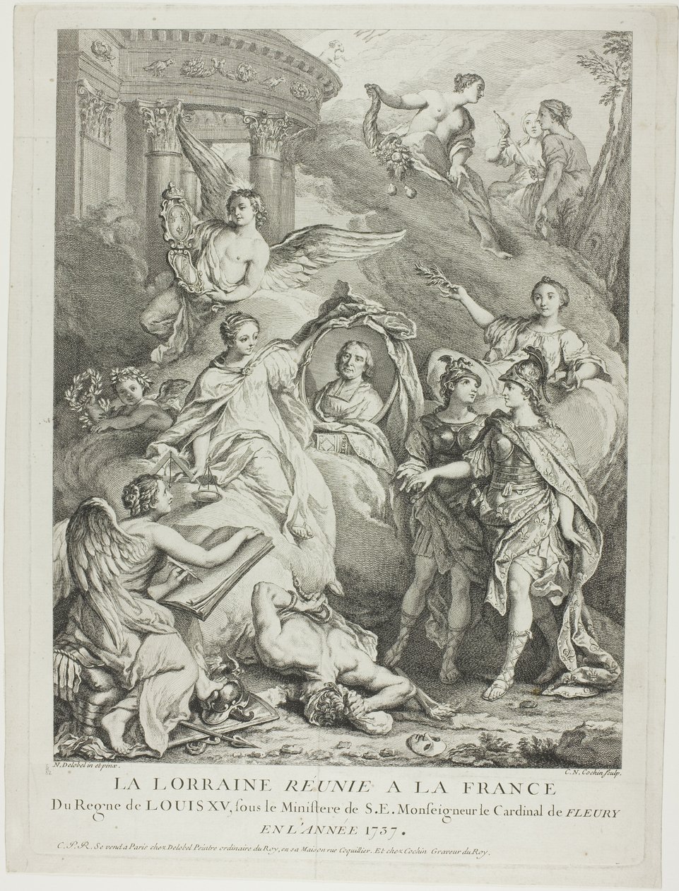 La Lorraine reunie a la France (La Lorena riunita alla Francia) da Charles Nicolas Cochin I