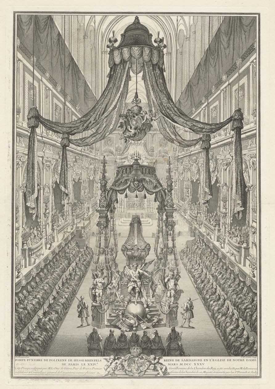 Pompe Funebri di Polissena di Hesse-Rhinfels da Charles Nicolas Cochin I