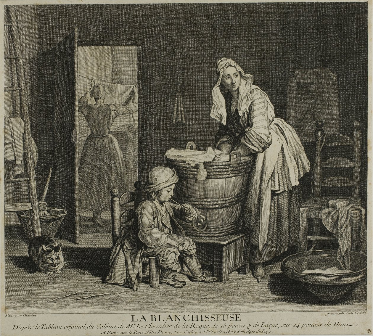 La lavandaia da Charles Nicolas Cochin I