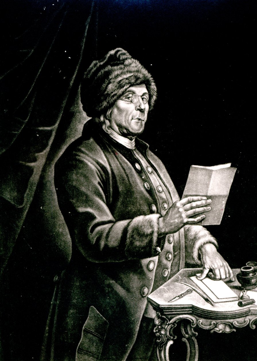 Ritratto di Benjamin Franklin, 1777 da Charles Nicolas II Cochin