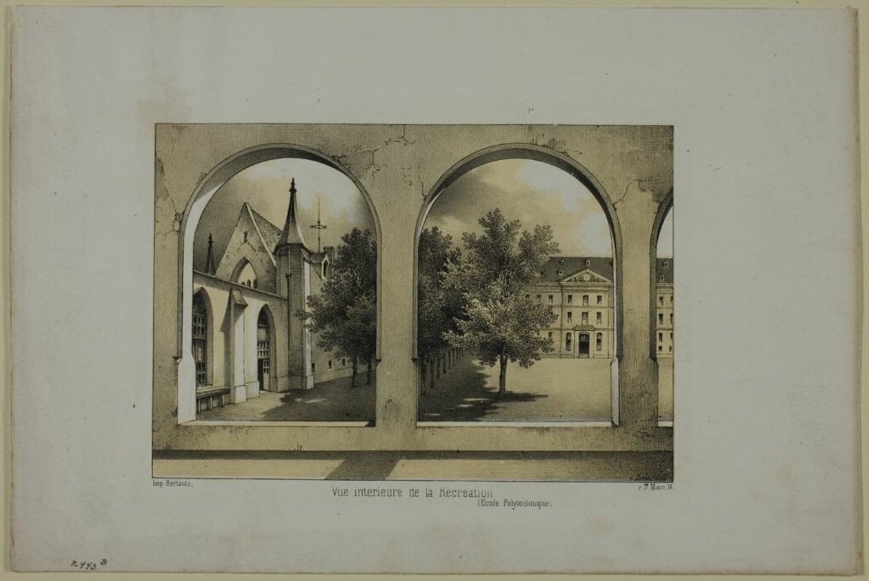 Vista interna del campo di ricreazione da Charles Nicolas Lemercier