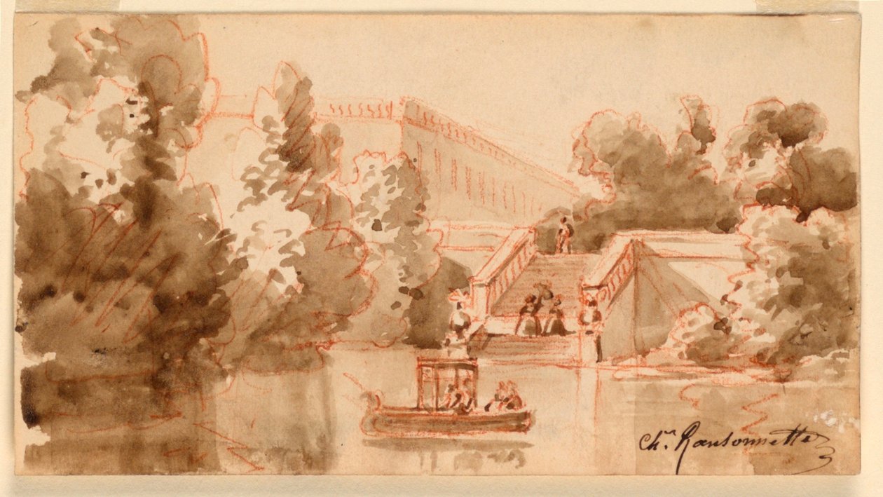 Veduta Immaginaria del Castello di Vaux-le-Vicomte da Charles Nicolas Ransonnette
