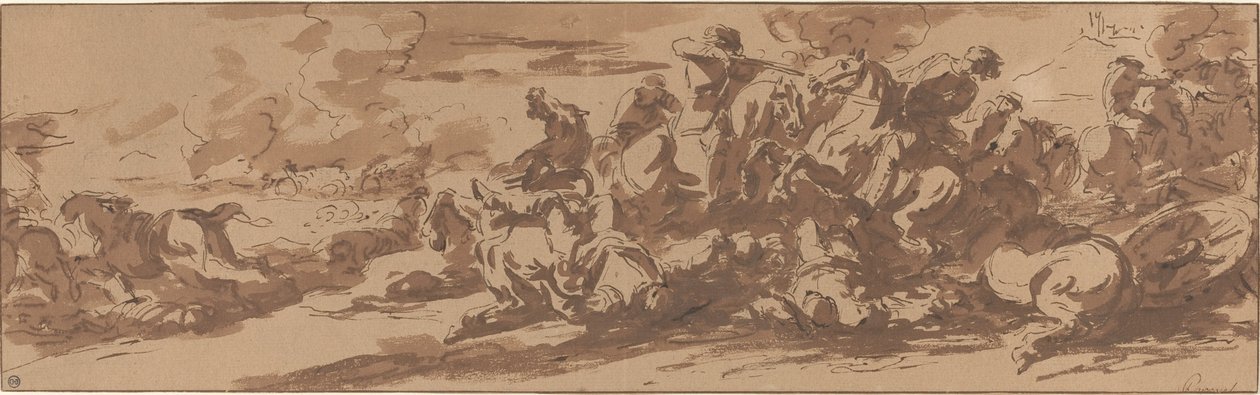Battaglia di Cavalleria vicino a un Fiume da Charles Parrocel