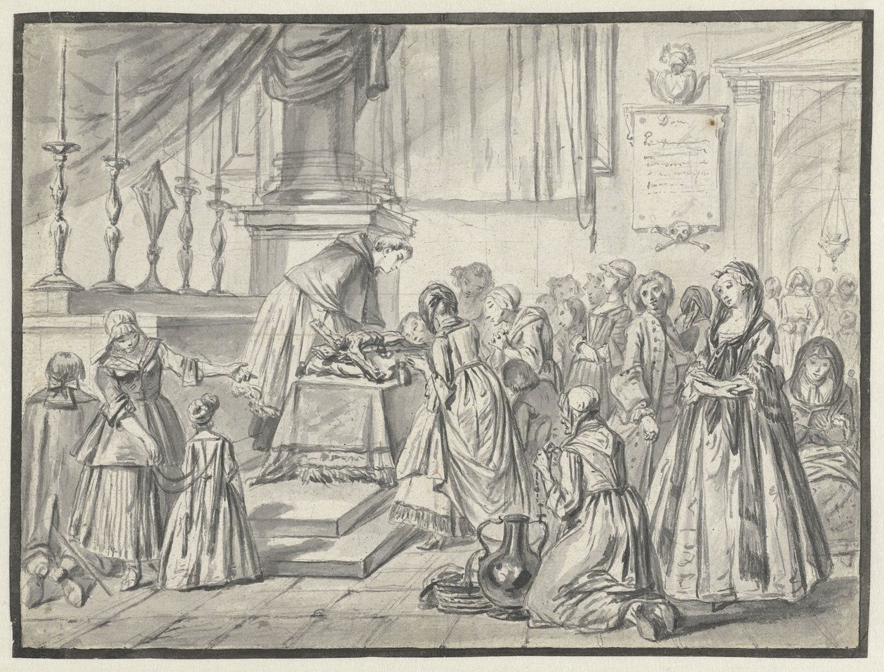 Scena ecclesiastica con venerazione della croce il Venerdì Santo da Charles Parrocel