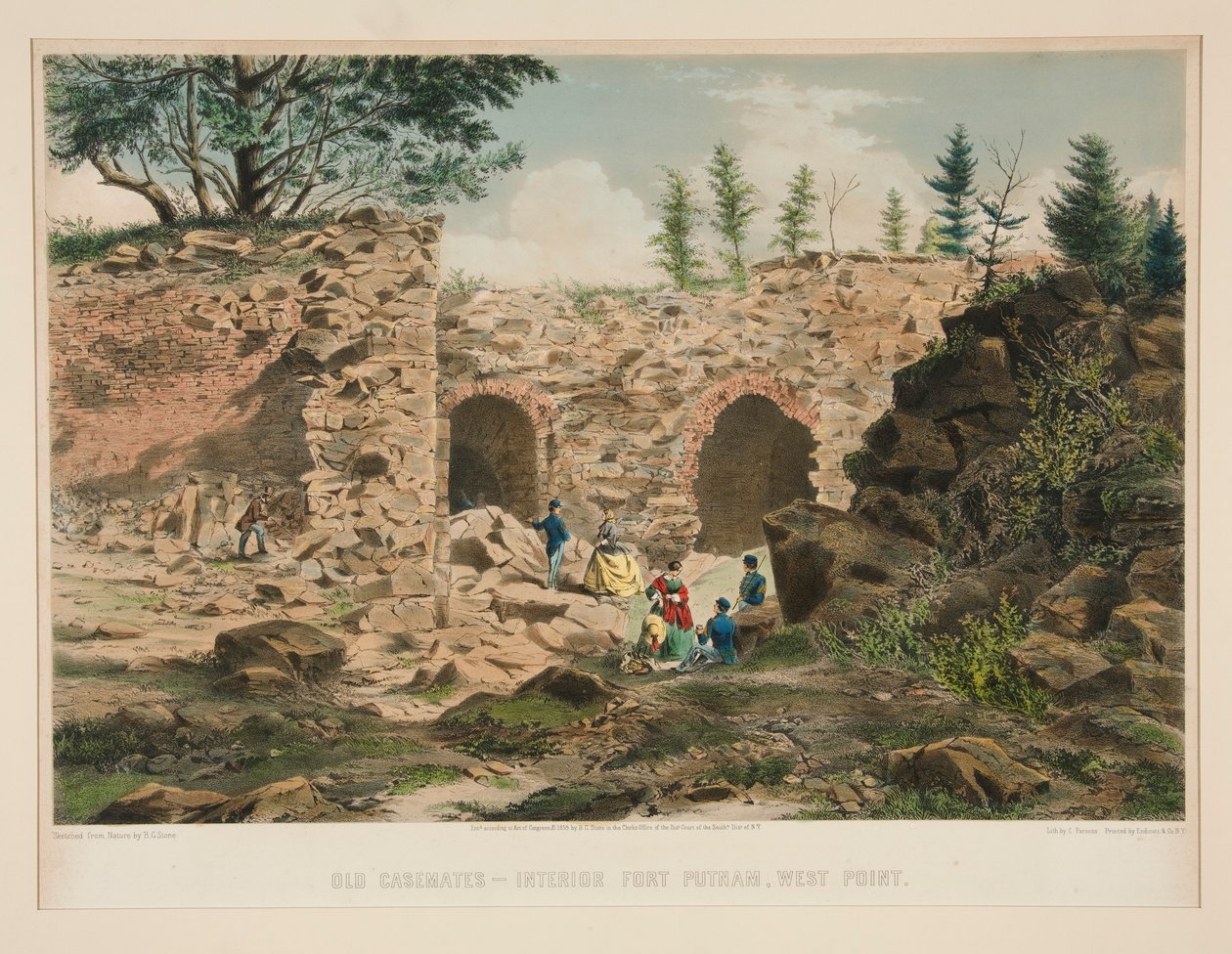 Vecchie casematte - interno Fort Putnam, West Point da Charles Parsons
