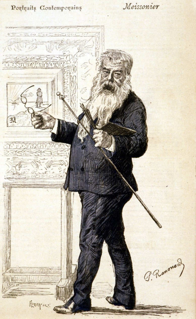 Ritratto di Meissonier. Incisione della fine del XIX secolo da Charles Paul Renouard
