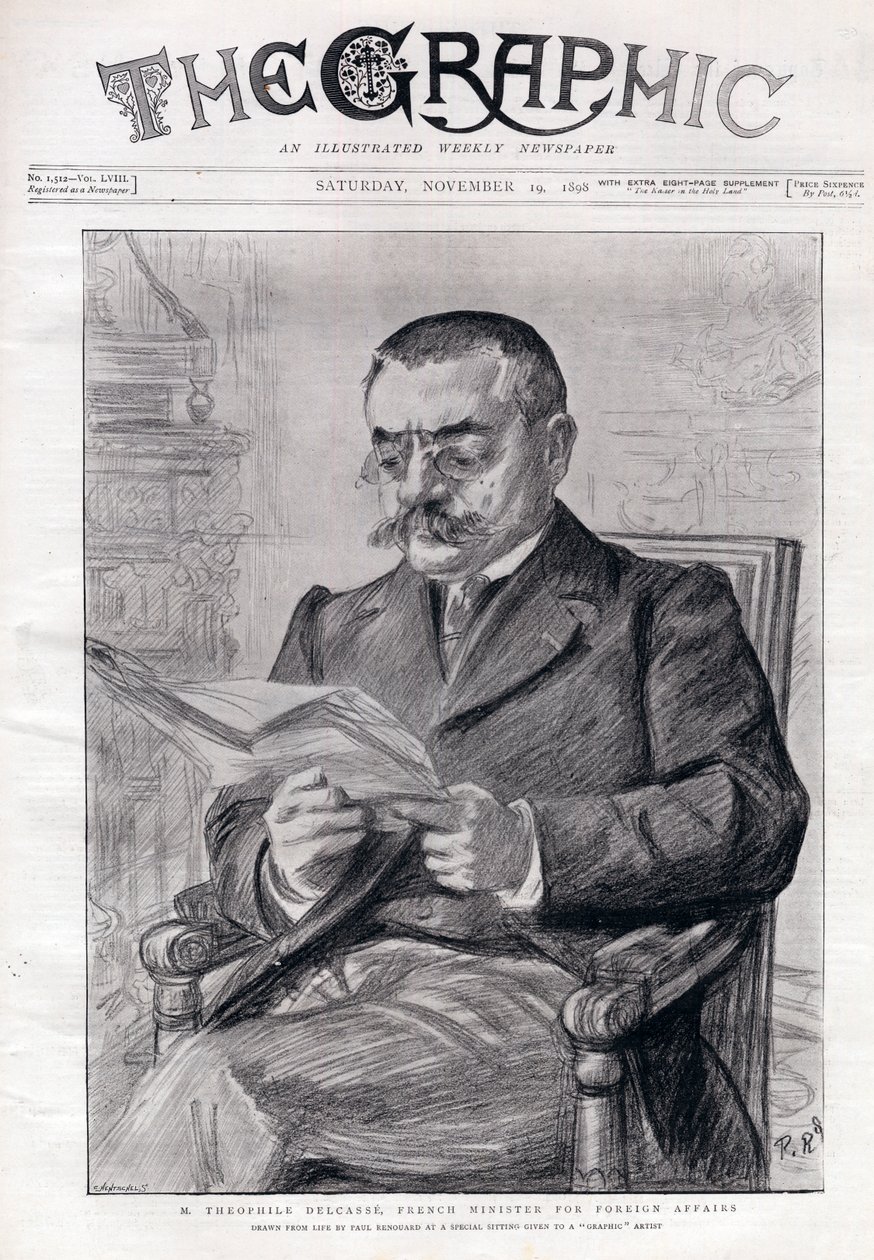 Ritratto di Théophile Delcassé (1852-1923), politico francese e ministro degli affari esteri. da Charles Paul Renouard