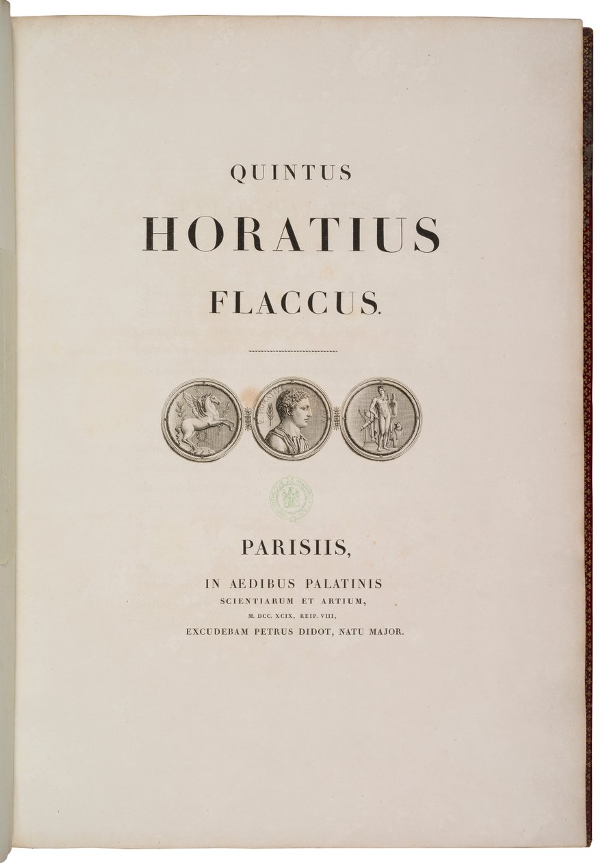 Pagina del titolo di Quintus Horatius Flaccus da Charles Percier