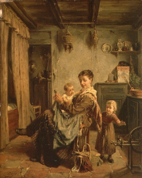Cache-Cache, un interno con madre e figlio da Charles Petit