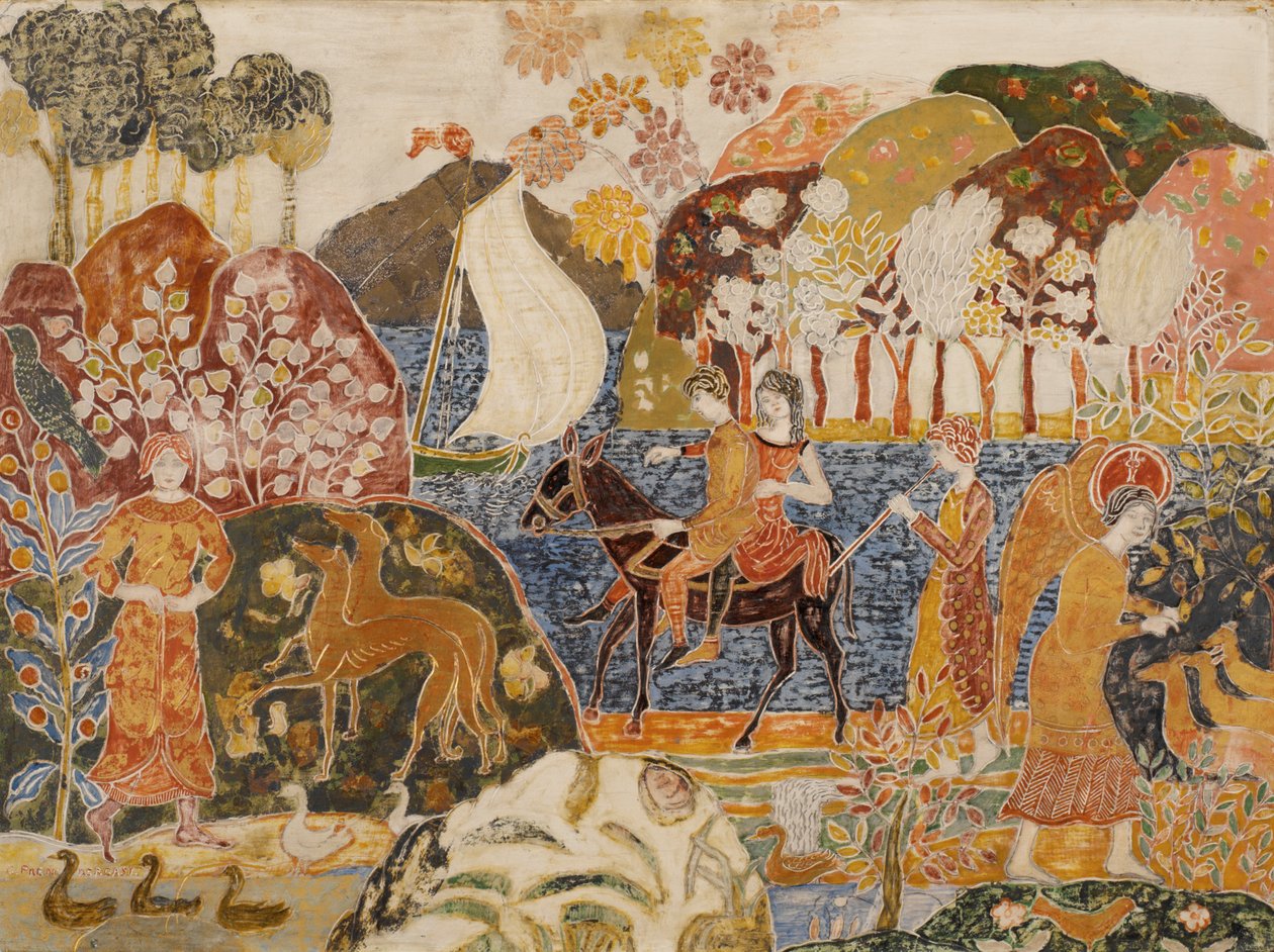 Coppia su un Mulo da Charles Prendergast