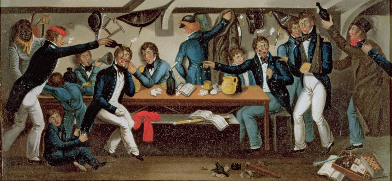 La cuccetta dei guardiamarina, 1820 circa (olio su tela) (v. 216825) da Charles Random DeBerenger