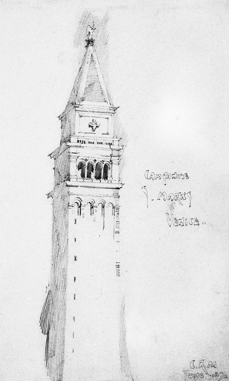 Campanile, S. Marco, Venezia, 1891 da Charles Rennie Mackintosh