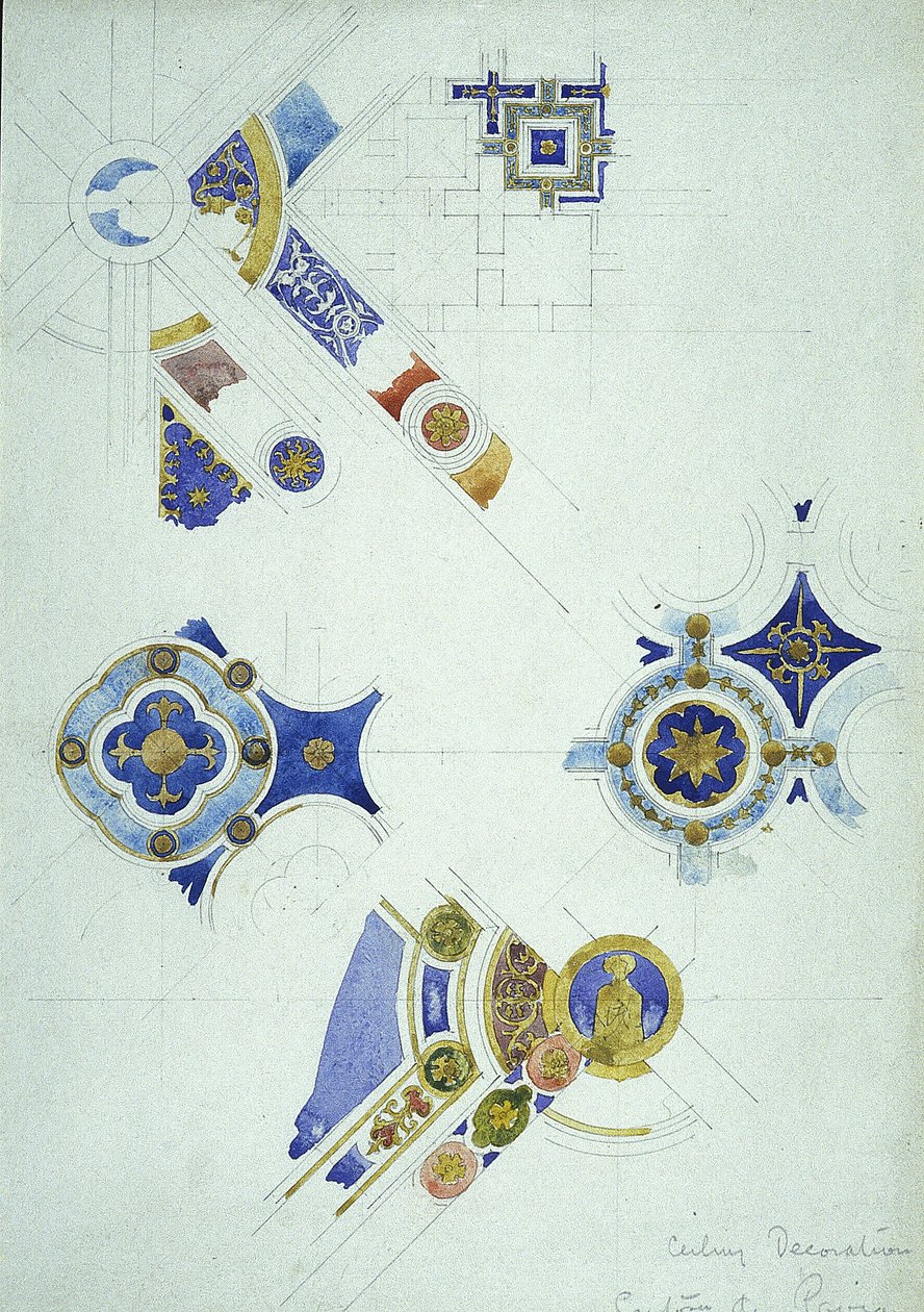 Decorazione del soffitto, Certosa di Pavia, 1891 da Charles Rennie Mackintosh