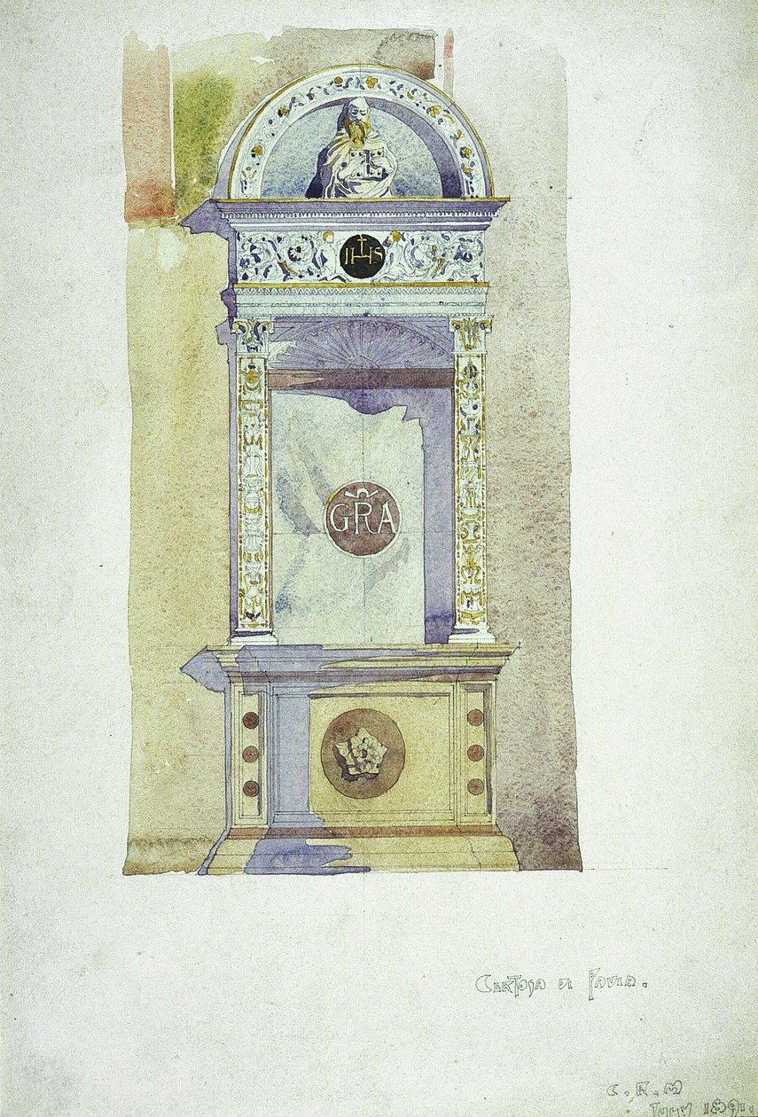 Certosa di Pavia, Memoriale, 1891 da Charles Rennie Mackintosh