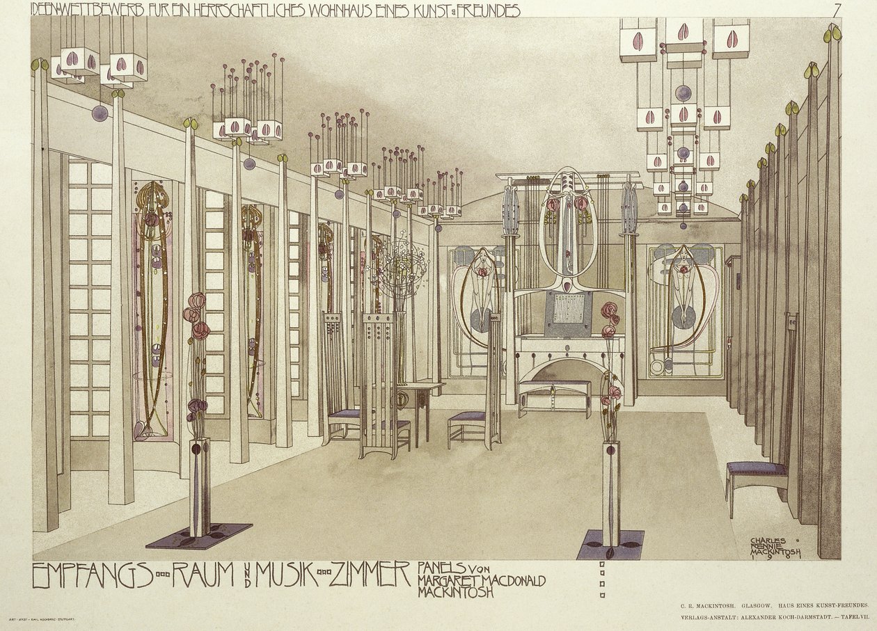 Design per una sala musicale, c.1901 da Charles Rennie Mackintosh