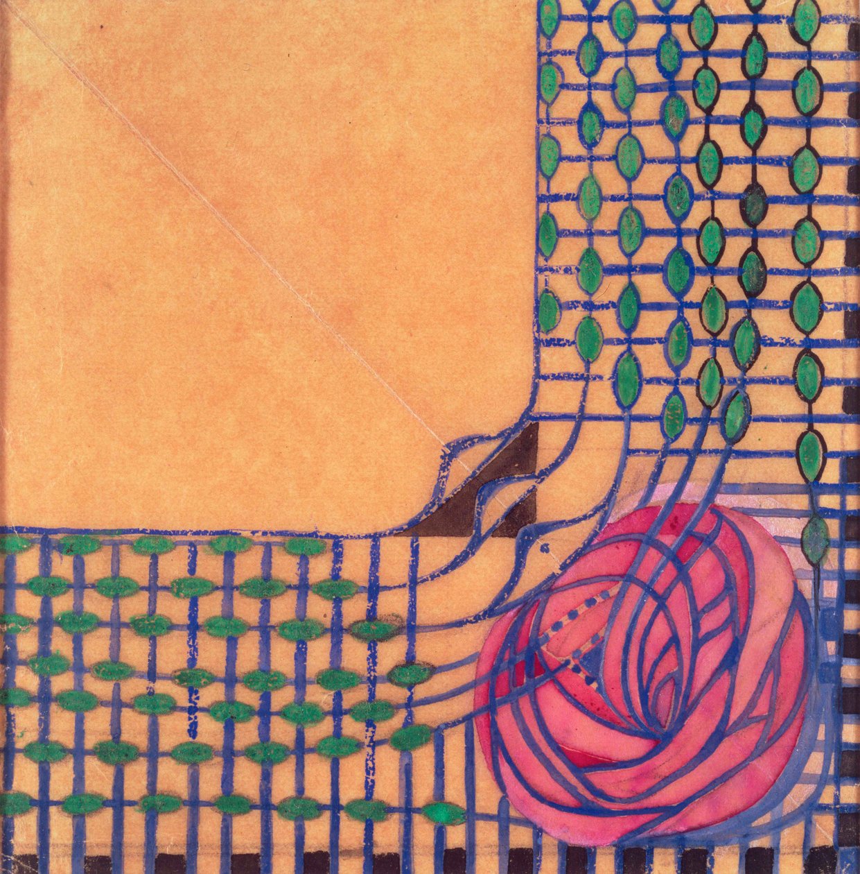 Design per un tessuto stampato da Charles Rennie Mackintosh