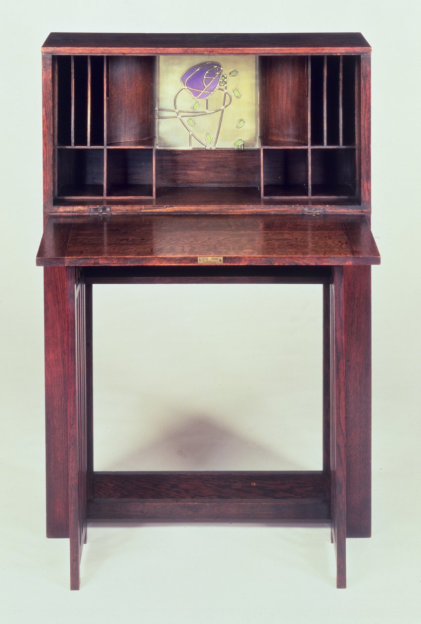 Scrivania per la Camera Blu a Houshill, 1904 (aperta) da Charles Rennie Mackintosh