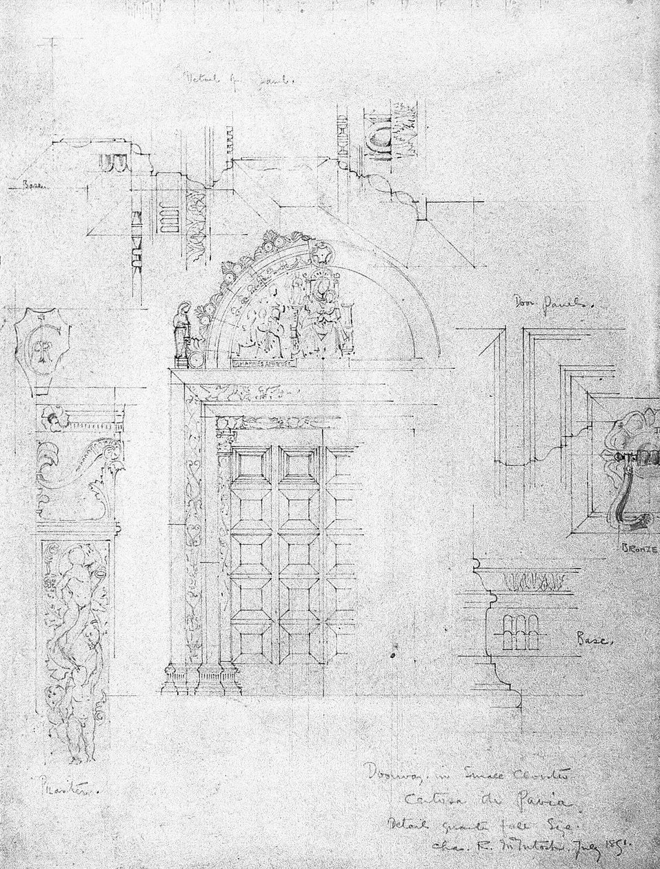Portale nel piccolo chiostro, Certosa di Pavia, 1891 da Charles Rennie Mackintosh