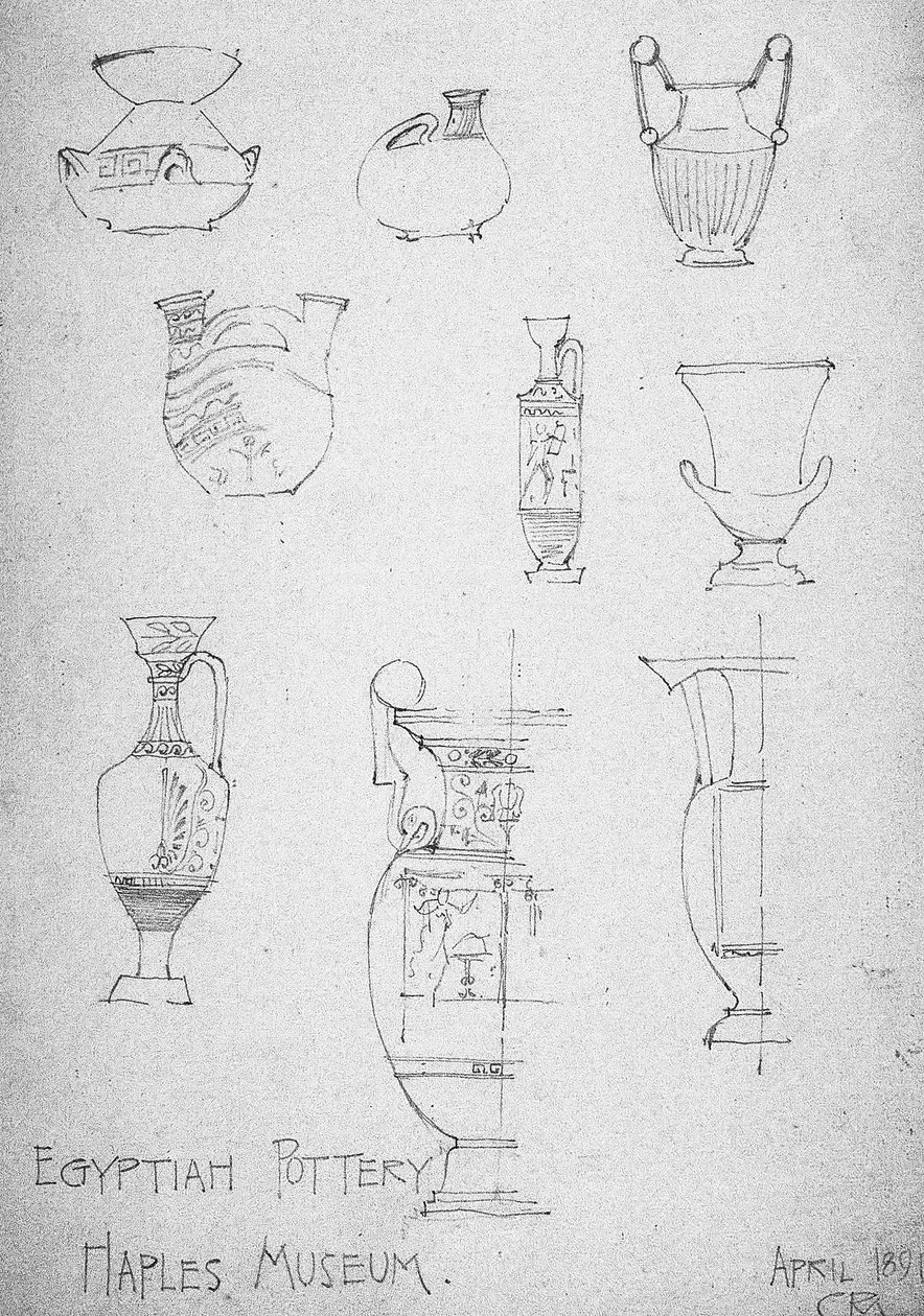 Ceramica Egizia, Museo di Napoli, 1891 da Charles Rennie Mackintosh