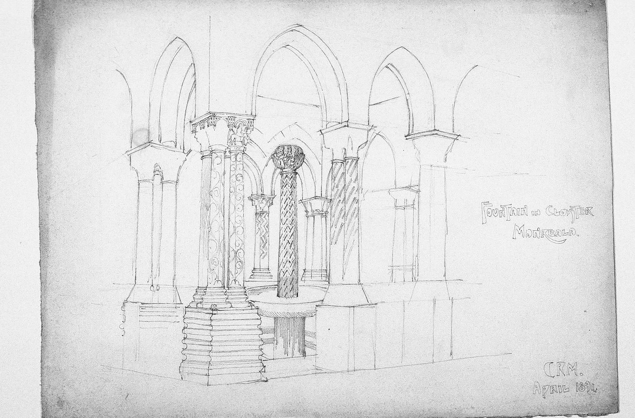 Fontana nel chiostro, Monreale, 1891 da Charles Rennie Mackintosh