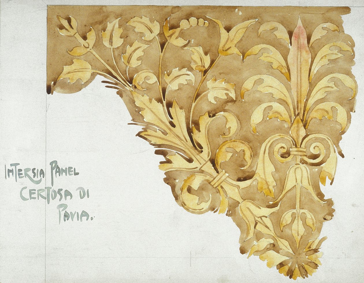 Pannello di intarsio, Certosa di Pavia, 1891 da Charles Rennie Mackintosh