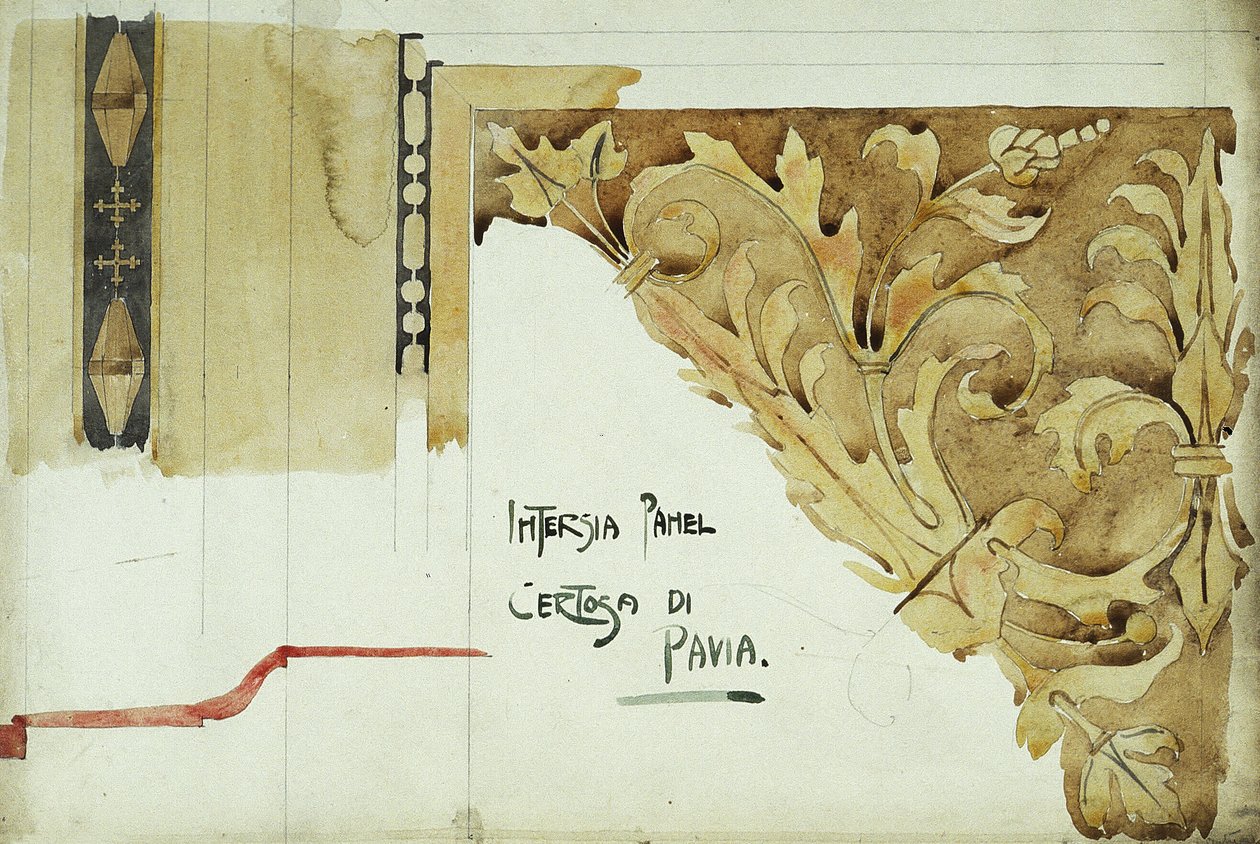 Pannello di intarsio, Certosa di Pavia, 1891 da Charles Rennie Mackintosh