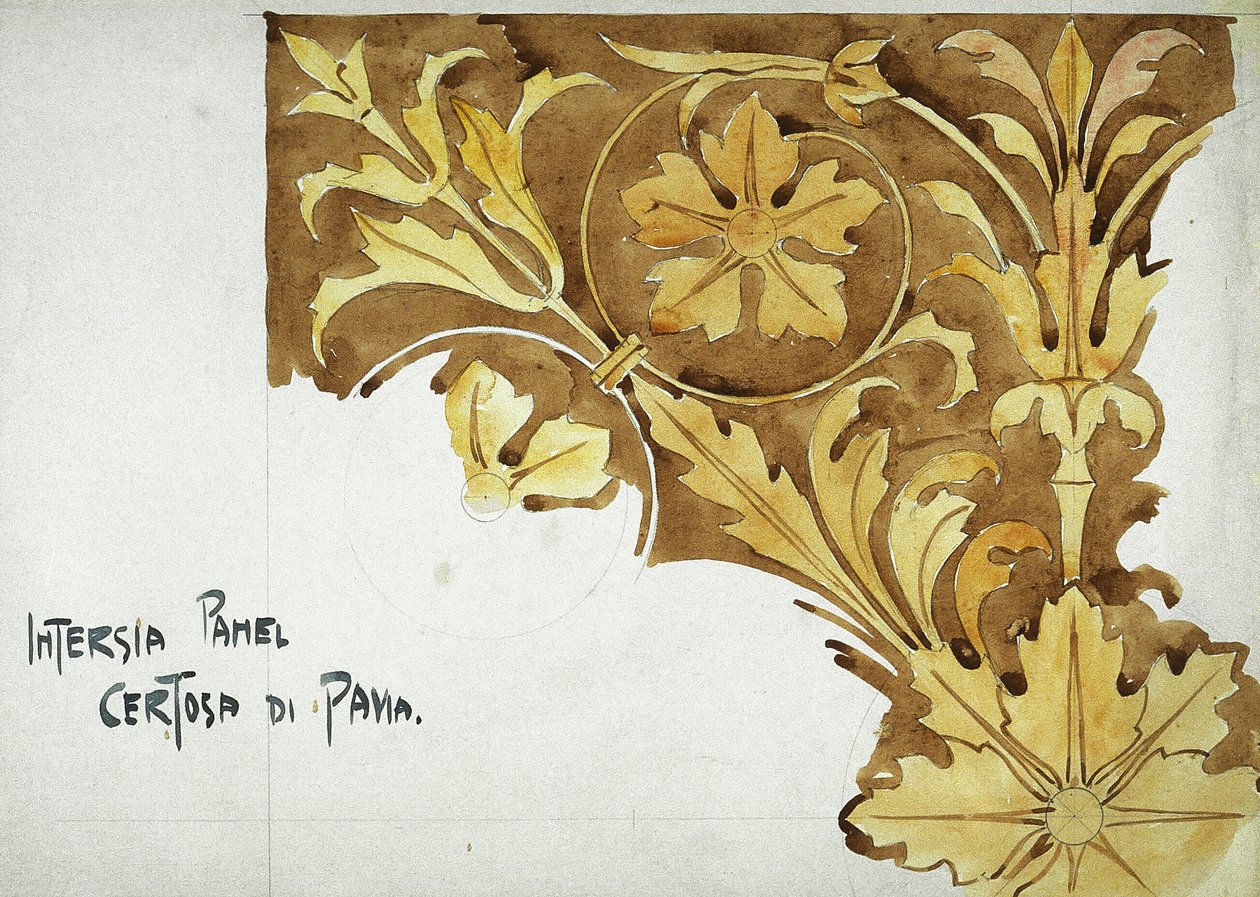 Pannello di intarsio, Certosa di Pavia, 1891 da Charles Rennie Mackintosh