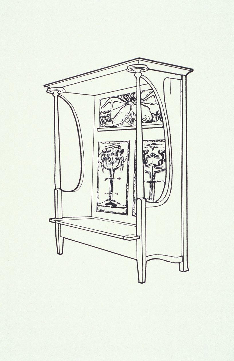 Disegno a linee di mobili (un armadio), c.1910 da Charles Rennie Mackintosh