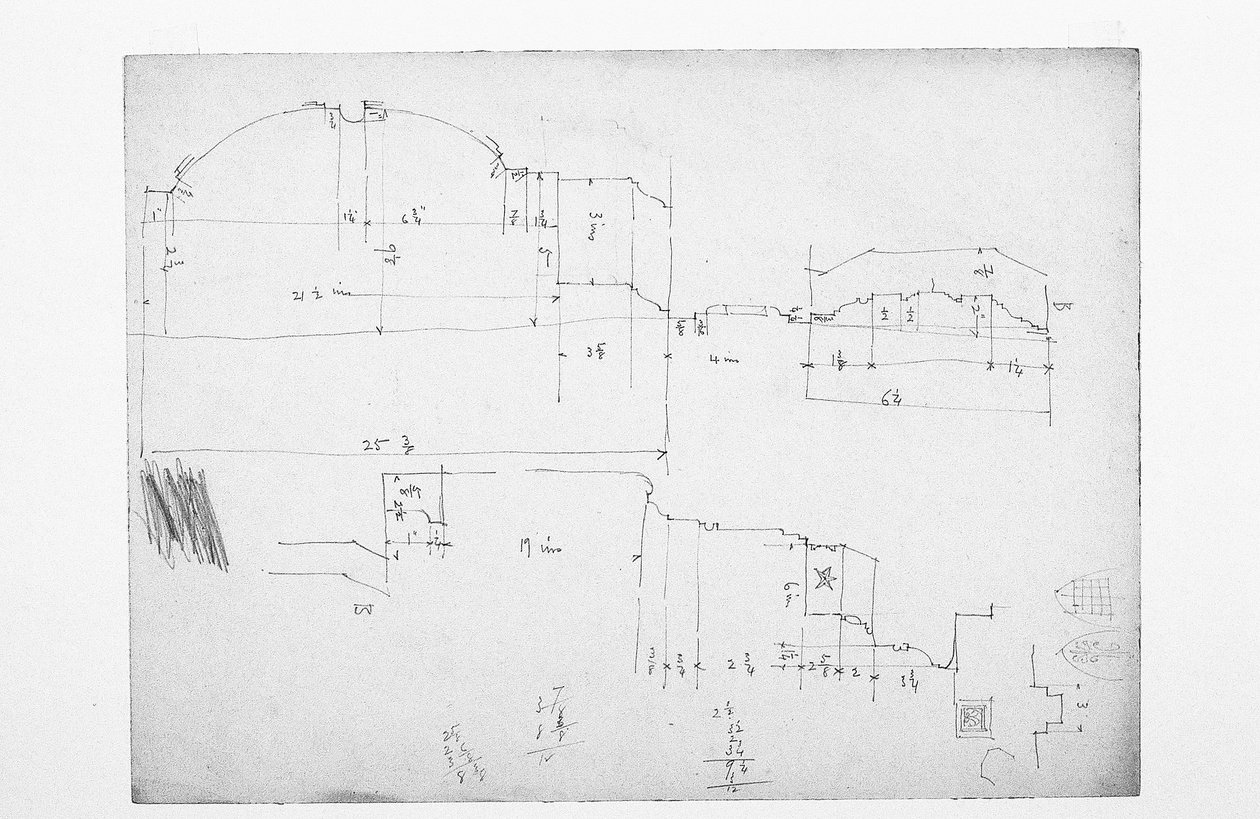 Senza Titolo (foglio di schizzi), 1891 da Charles Rennie Mackintosh