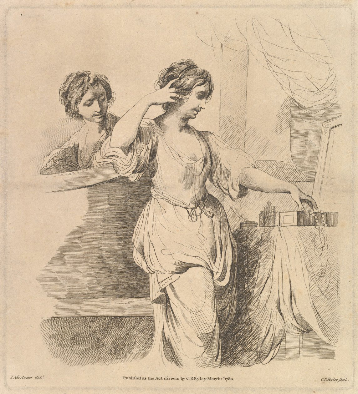 Donna alla sua toilette da Charles Reuben Ryley