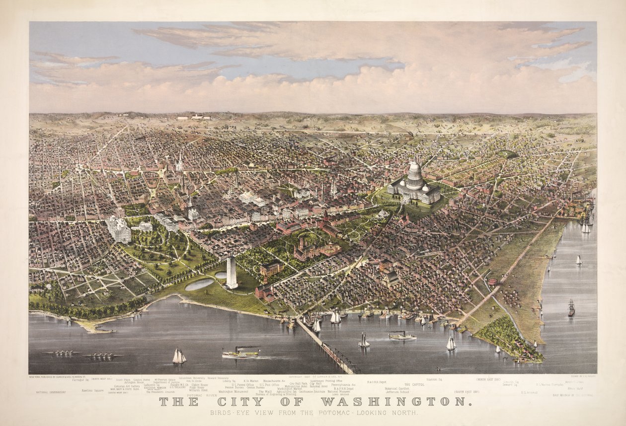 La città di Washington, pub. 1876 da Charles Richard Parsons