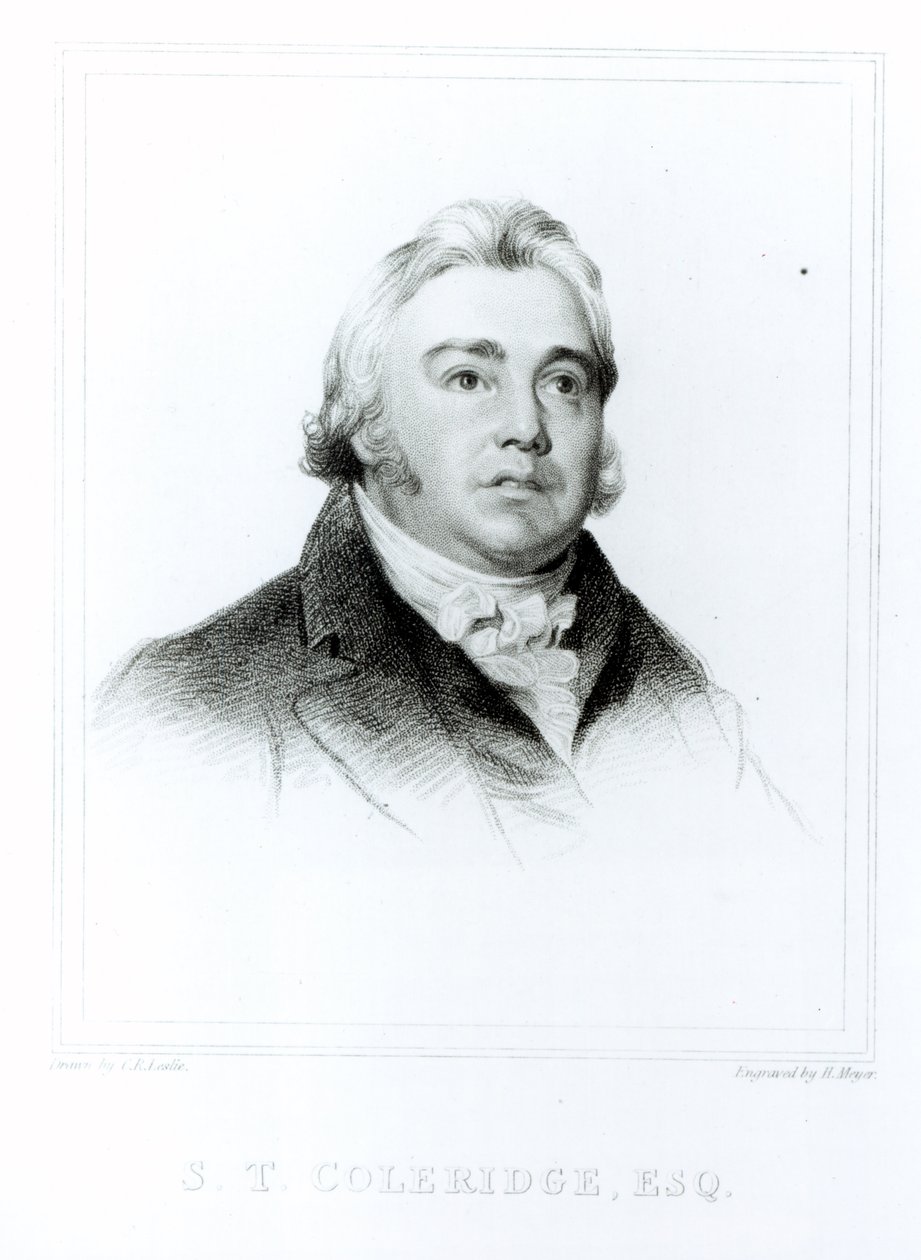 Ritratto di Samuel Taylor Coleridge (1772-1834) inciso da Henry Meyer (1782-1847) da Charles Robert Leslie